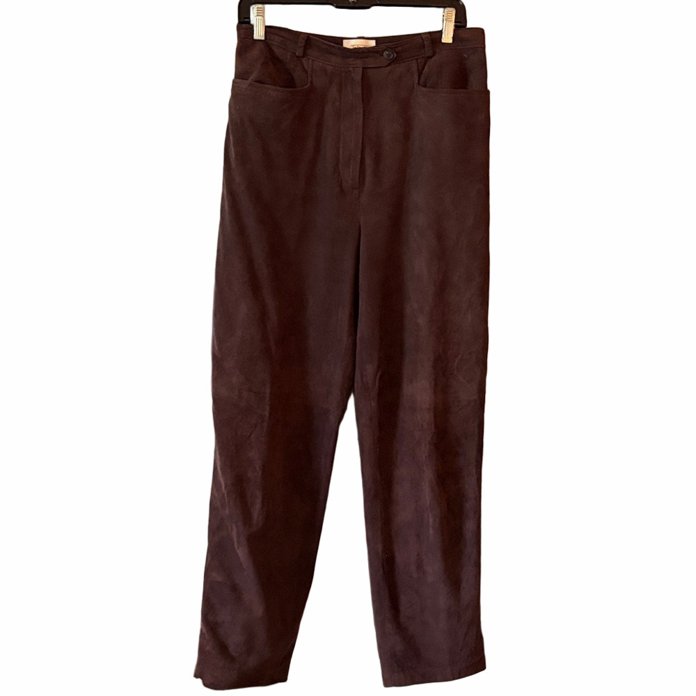 Talbots’s women’s Brown 100% genuine soft leather Pant size 10. Y2K 1990.